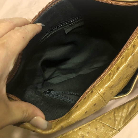 Ostrich print leather satchel - Picture 4 of 7